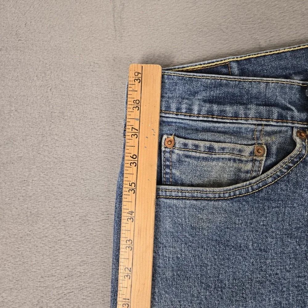 Levis 505 Jeans Mens 36x29 Blue Denim Straight Regular Cotton Stretch Pant *READ